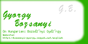 gyorgy bozsanyi business card